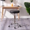 VECELO Round Rolling Stool with Footrest & Wheels Height Adjustable