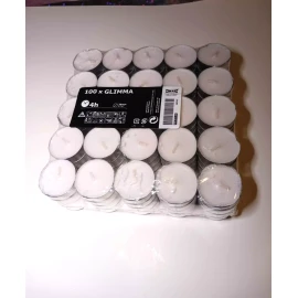 IKEA White Unscented Tea Light Candles 100 PCS 4 Hour Burning Ambient Candle 100 Pack