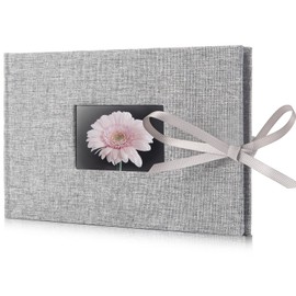 Fabmaker Small Photo Album 4x6, Picture Album Holds 24 Horizontal Photos, Linen Fabric Cover Picture Book for Photos with Front Window, Mini Brag Book Photo Books for Weddings Family Boudoir