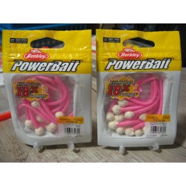 Berkley Powerbait 2 Packs Berkley 3" Floating Mice Tails Soft Fishing Bait White Bubblegum