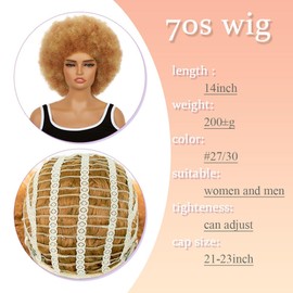 FYIMUYI Afro Wig - Soft 70s For Women Soft Afro Wigs Large Bouncy and Natural Looking Full Wigs for Daily Party Cosplay Costume Halloweeen Afro Wig For Daily Party Use ﻿（27/30#）