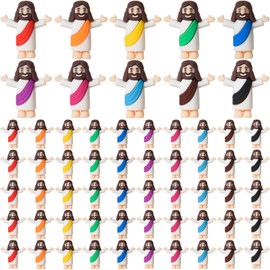 ARCHCRTC 60 Pcs Little Jesus Figurine Miniature Tiny Jesus Figures Religious Christ Savior Doll for Hide and Seek Sunday Easter Egg Stuffers Baptism Gift (60,Multicolor)