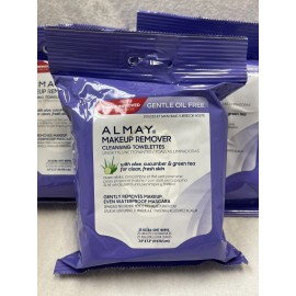 ALMAY GENTLE OIL FREE MAKEUP REMOVER CLEANSING TOWELETTES 75 TOTAL