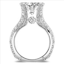 MAIHAO Fashion Women 925 Sterling Silver Ring,White Topaz Cubic Zirconia CZ Diamond Elegant Eternity Engagement Wedding Band Ring Size 6-10 (US Code 7)