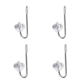 Eabdice Pack of 4 Coat Hooks, Clothes Hooks for Screwing on, Towel Hooks for Drilling, Wall Hooks for Screwing for Wardrobe, Acoustic Panels, Wall