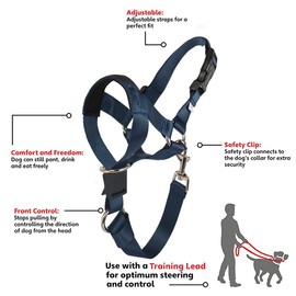 Barkless Dog Head Collar, No Pull Head Halter for Dogs, Adjustable, Padded Headcollar with Training Guide - Stops Pulling and Choking on Walks