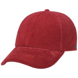 Stetson Ashton Corduroy Cap Men - Cotton Baseball with Peak, Lining, Closed Back Winter Autumn-Winter - L (58-59 cm) red