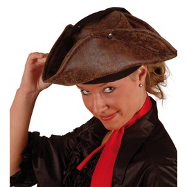 PARTY DISCOUNT ® Pirate Hat Tricorn Jack Brown