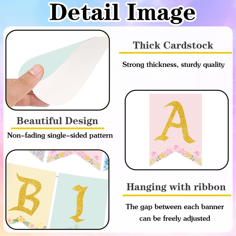 Colorful Happiest Birthday on Earth Banner, Pre-Strung Princess Theme Decor