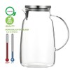 Purefold Glass Pitcher with Lid, 81oz Heat Resistant Water Jug