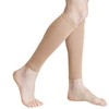 Calf Compression Sleeves (2-Pack) - Leg Support Bands Calf Style Beige 2ea