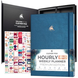 Clever Fox Hourly Planner PRO Premium – Undated Schedule Planner with Daily Time Slots – Personal Organizer Notebook for Time Management – Weekly & Monthly Life Journal, A4 Size (Mystic Blue)