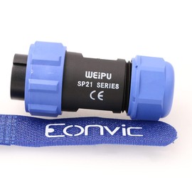 Eonvic Weipu SP21 SP2110/P 2 Pin Male Plug Waterproof IP68 Connector in-line Cable Industrial Circular Solar Electrical Connector