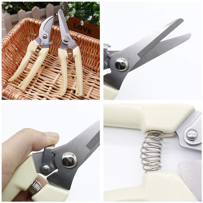 YuBu-Tech Pruning Shears Scissors,Stainless Steel Straight Blade&Bypass Pruning Shears for