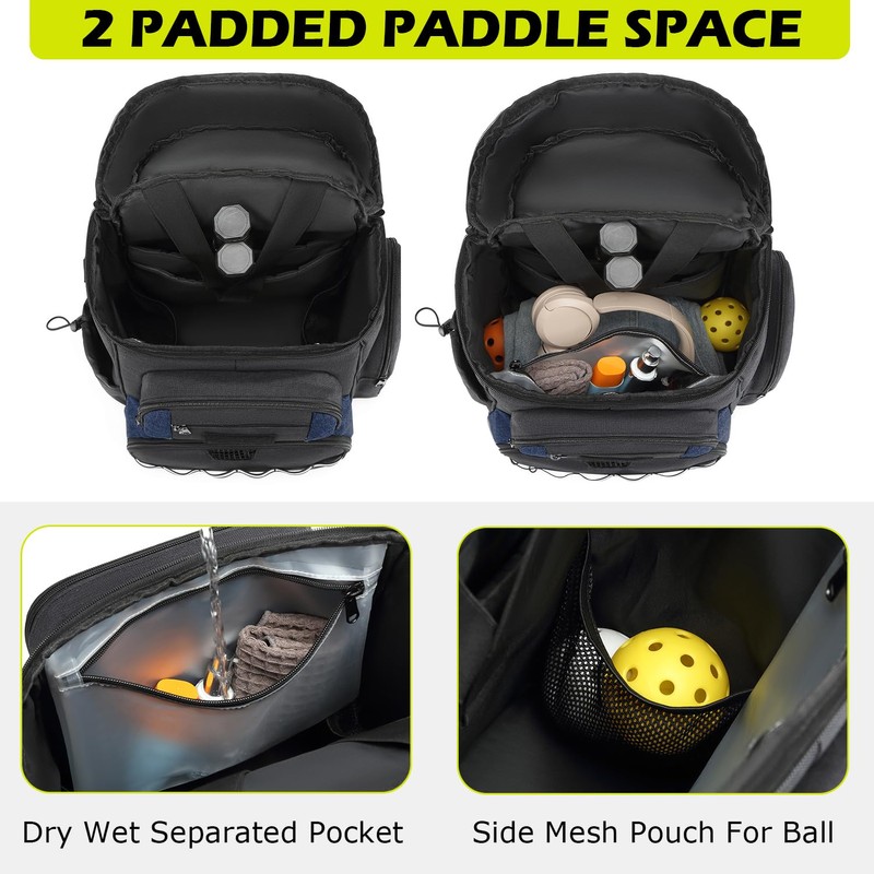 HAMBOLY Pickleball Bag for Men & Women, Large Pickleball Backpack