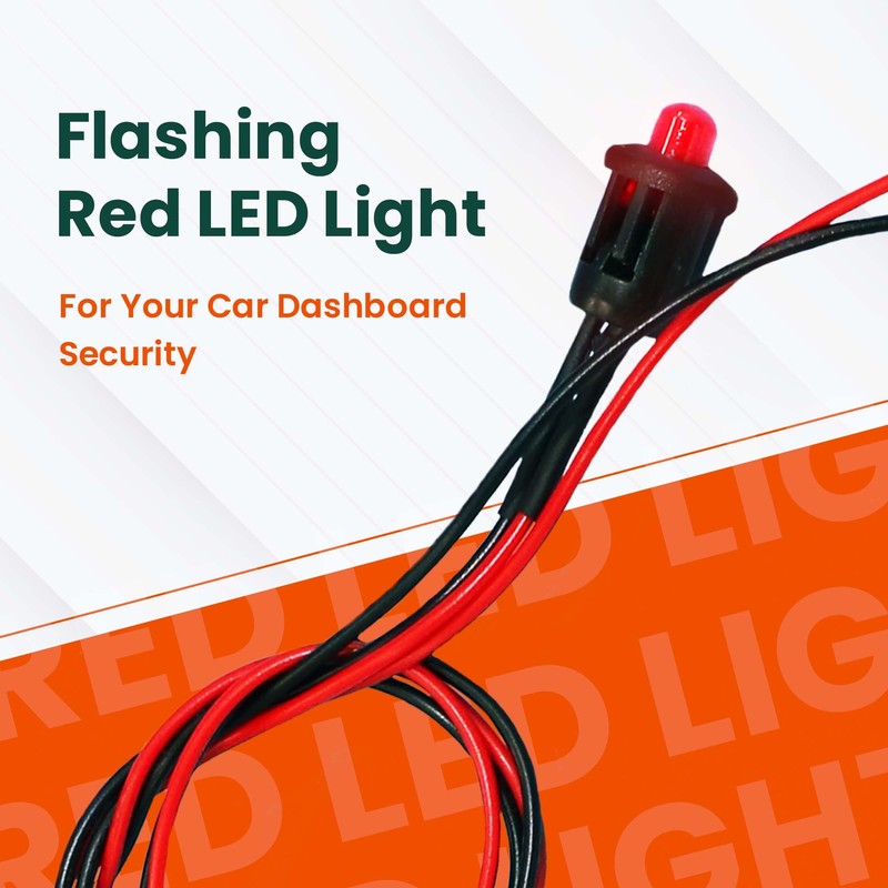 Red LED Flashing Dummy Alarm Warning Security Light 12v Car