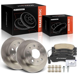 A-Premium 11.02 inch (280mm) Rear Solid Disc Brake Rotors + Ceramic Pads Kit Compatible with Select Ram Models - ProMaster 1500 2014-2020, ProMaster 2500 2014-2020, ProMaster 3500 2017-2020, 6-PC Set