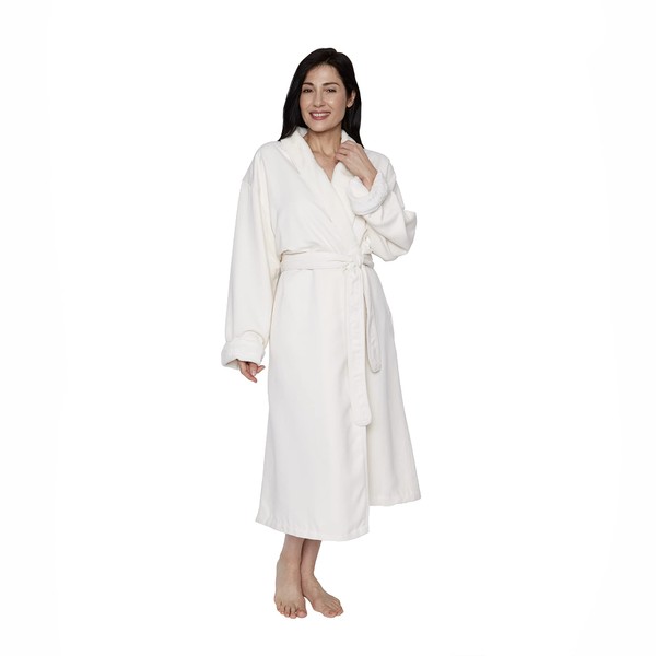 Mansfield, Unisex Spa Microfiber Shimmer Lined Shawl Collar Robe, Champagne,