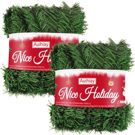 Auihiay 216 Feet Christmas Garland for Christmas Decoration, Non-Lit Christmas Tree Garland, Green Holiday Decor Garland for Christmas, Home, Party, Wedding, Outdoor Indoor Decor