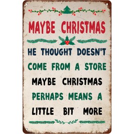 Maybe Christmas Tin Sign - Vintage Metal Signs Artistic Decorations For Store And Street 5.5x8 Inches