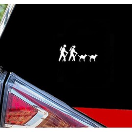 Rainbow Animated Design Hiking Couple with Dogs Decal Sticker | Hiker Couple Guy Girl |8 Inches Approximately CAR SUV Truck