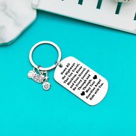 Xiahuyu Biker Gifts Keychain Motorcycle Keychain May Your Guardian Angel Ride With You Keyring Ride Safe Keyring Christmas Birthday Gift Biker Gifts for Him Boyfriend Husband Dad Son