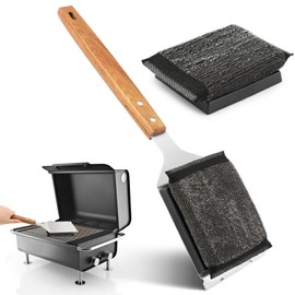 Quixleen Replaceable Grill Brush BBQ Cleaner Brush for All Grill Types Barbecue Cleaner with 1 PCS Replacement Cleaning Head, Safe, Durable and Unique Grill Brush for Outdoor Grill