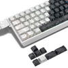 double shot PBT keycaps,white and black,Topographic keycaps,lines backlit,Shine Through keycap,Side