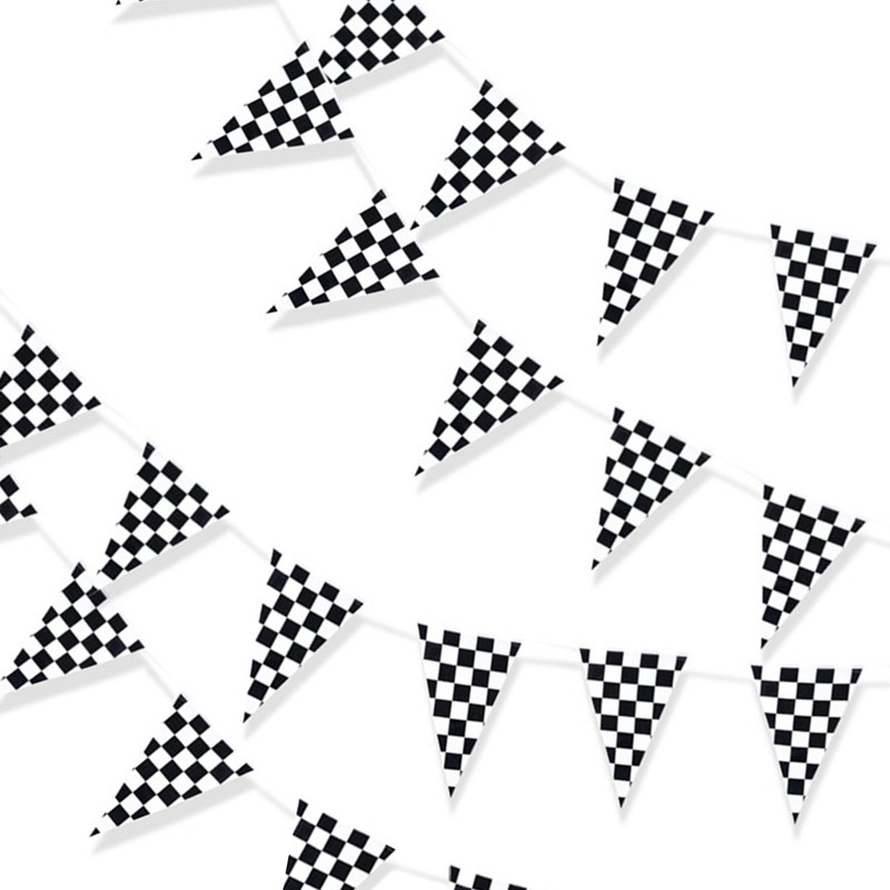 60m PE Black and White Checkered Racing Flag F1 Racing