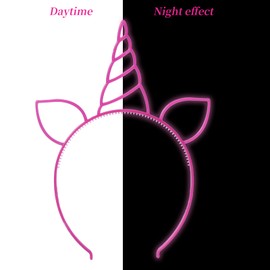 ZIRICHER 12pcs Glow in the Dark Headbands, Plastic Light Up Hair Band Luminous Headband For Girls Party Crown Headbands