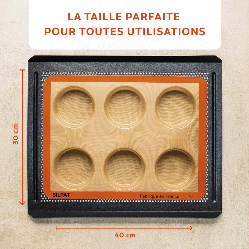 Silpat The Original Large Round Mini Cakes Mold, 6 Hole