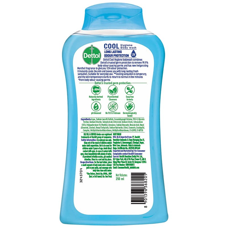 Dettol Body Wash and shower Gel, Cool - 250ml