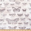 Tim Holtz Eclectic Elements Monochrome Butterflies Parchment, Fabric by The