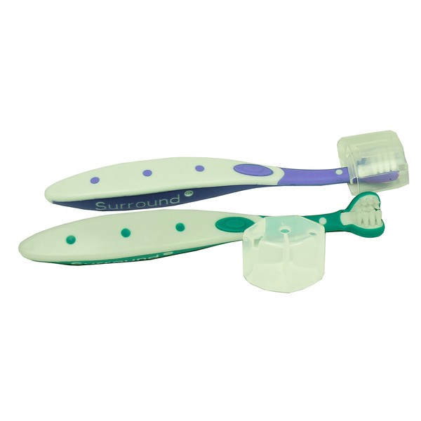 Surround Toddler Toothbrush (Pack of 2) (purple/green)