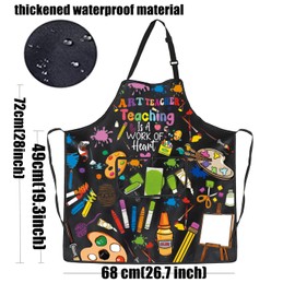 PXTIDY Art Teacher Apron Teacher Lesson is a Work of the Heart Artist Painter Art Teacher Gift Art Teacher Life Waterproof Apron, black