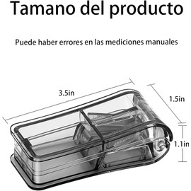 CLARITYKG Cortador de Pastillas Pequeñas, MúLtiples de Cortador Medicamentos Diseño en V, Píldoras con Protector de Cuchilla para Dividir Medicamentos o Vitaminas, Triturar Medicamentos, 1 Piezas (Negro)
