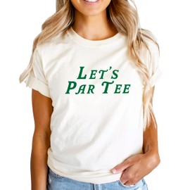 Olive Loves Apple Let's Par Tee Shirt for Men Women Youth and Kids Golf Tee Natural Shirt Adult Small