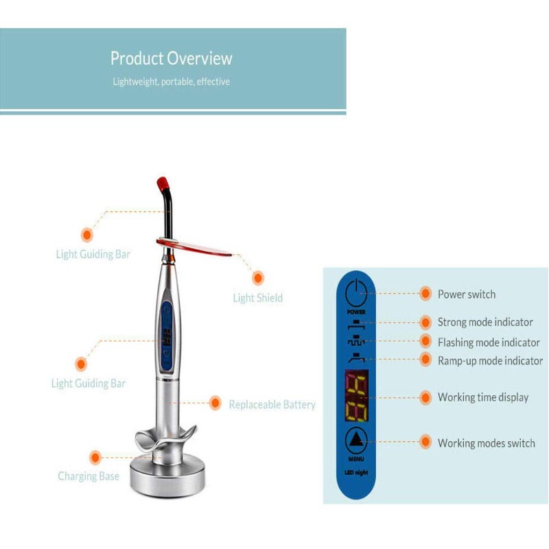 Global-Dental LED Light Wired & Wireless Cordless Dentist Cure Lamp
