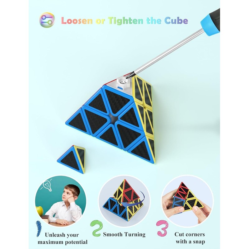 Speed Cube Set, Speed Cube Bundle of 2x2 4x4 Megaminx