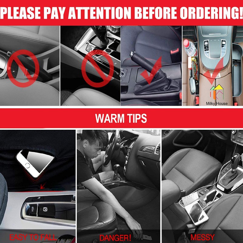 2 Set Car Seat Gap Organizer, Car Gap Filler Storage