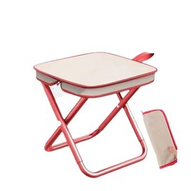 GRUKFE Portable Stool, 13 Inch Small Folding Stool for Adults, Ultralight Black Camping Stools for Hiking and Fishing, Hold Up to 265 LBS (Red)