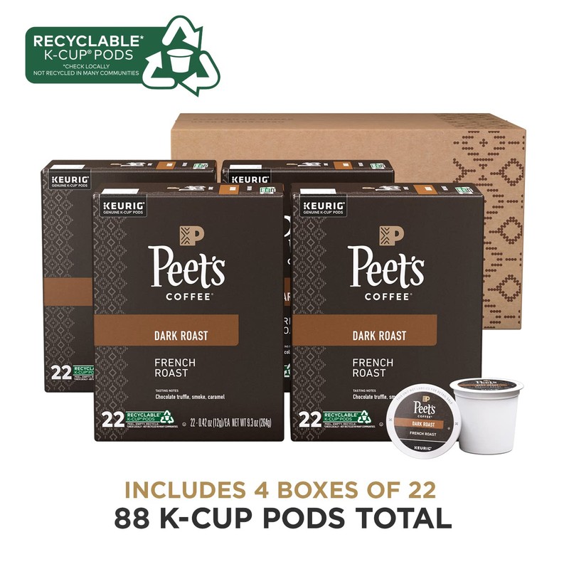 Peet's Coffee, Dark Roast K-Cup Pods for Keurig Brewers -
