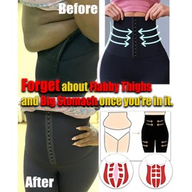 CROSS1946 Corset Postpartum Compression Waist Trainer Corset Leggings for Women with Pockets High Waist Tummy Control Shapewear Faja Sculpting Training Workout Leggings Pants for Women Plus Size