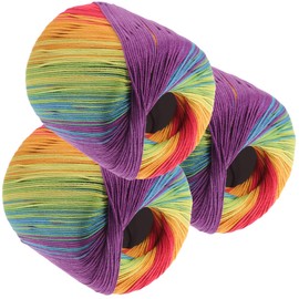 Gadpiparty 3 Rolls Color Dyed DIY Knitting Yarn of Professional Cotton Yarn for Scarf Hat Shawl and Sweater Crafting Soft and Skin Friendly for DIY Projects and Creative Expression