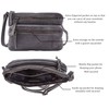 Wise Owl Accessories Small Triple Zip Real Leather Women's Crossbody-