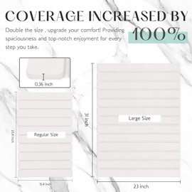 KEYCHAD Stone Bath Mat Large, 31"x 23" Non-Slip Diatomaceous Earth Mat, Extra Large Stone Bath Mats for Bathroom, Quick Drying Dish Mat, Dog Pet Bowl Mat, Rollable & Foldable Bath Mat, White XL