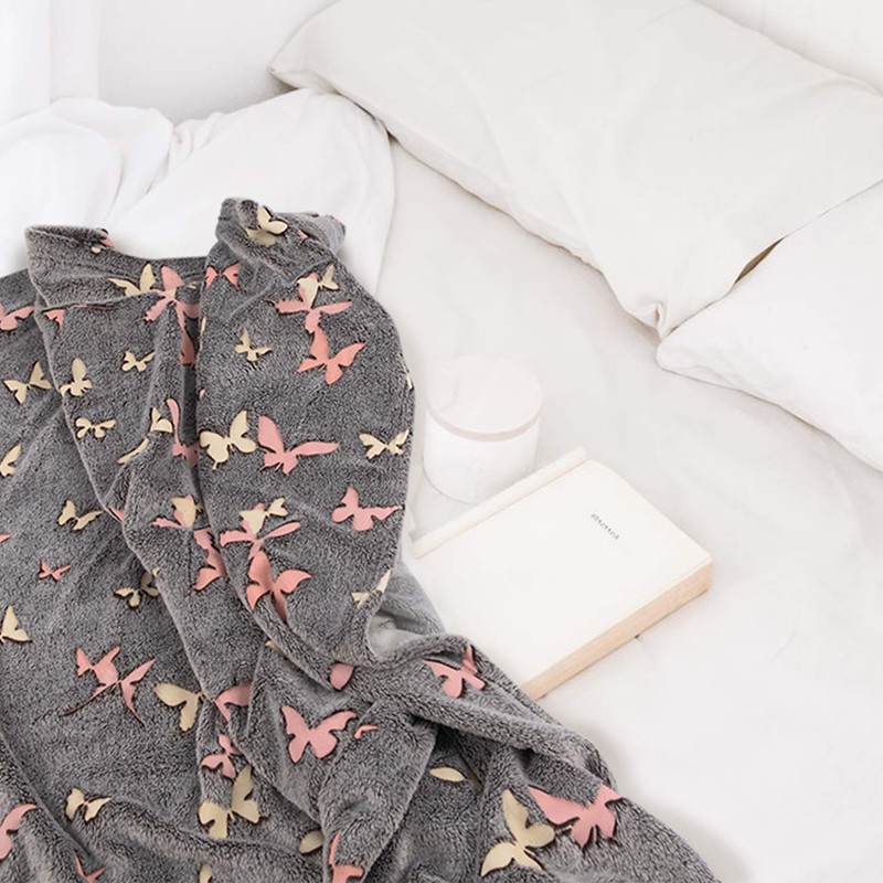 KANGURU Bedspread, Fleece Blanket for Single Bed, Microfibre Cuddly Blanket,