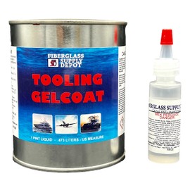 Fiberglass Supply Depot Orange Tooling Gelcoat Pint with 15cc Hardener (MEKP)