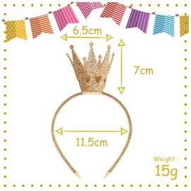 FUKPO Crown Princess Girls Gold Crown Headband Princess Crown Children Women Adults Headband with Crown Birthday Fancy Dress