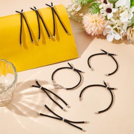 UNICRAFTALE Pack of 10 Sliding Bracelets for Making Black Nylon Twist Cords Bracelet Making Adjustable Bracelet Chains DIY Bracelets and Jewellery Twisted Nylon Cord Bracelet with Cord End